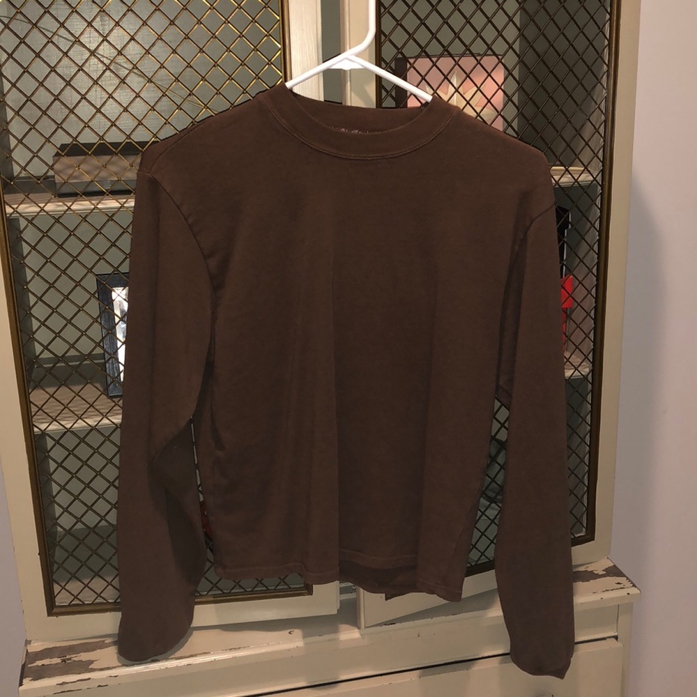 Brandy Melville Long Sleeve Brown Shirt